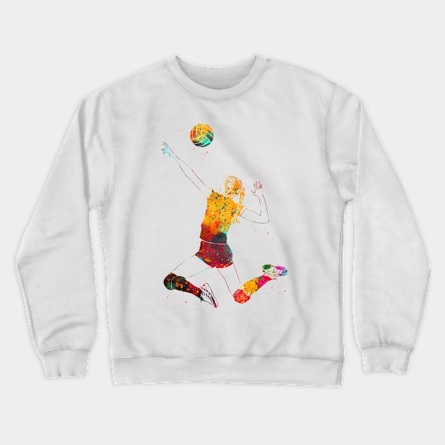 Volleyball player girl Crewneck Sweatshirt by erzebeth